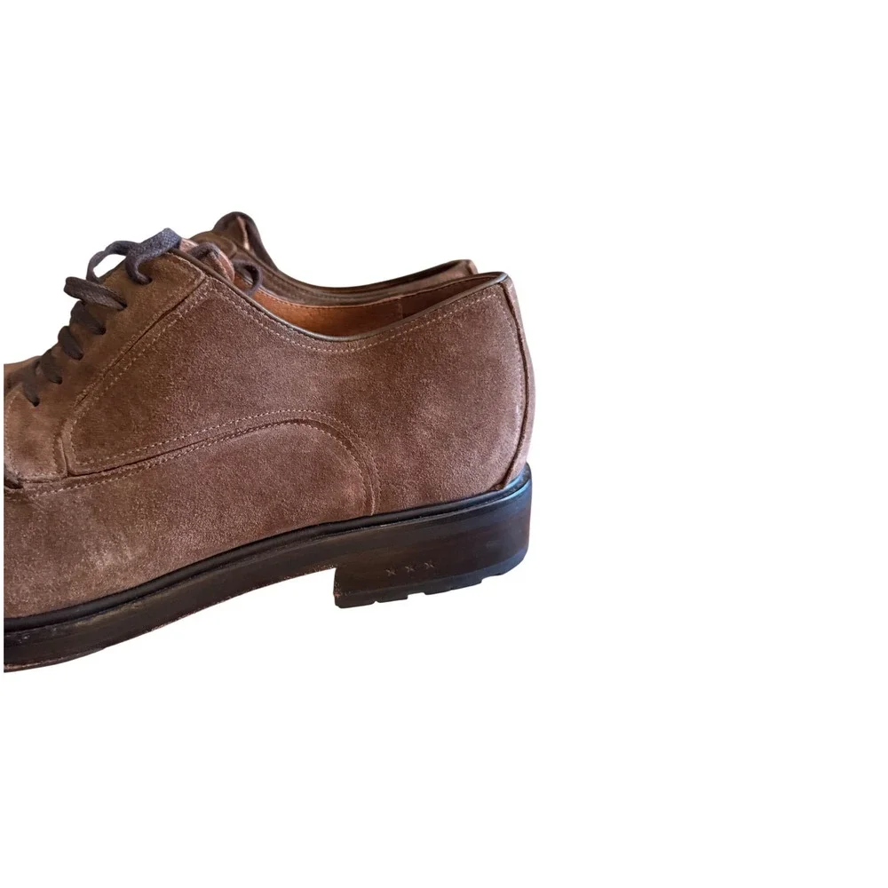 John Varvatos USA Suede Cap Toe Oxford Shoes Men 12 Brown Lace Up Italy Wingtip